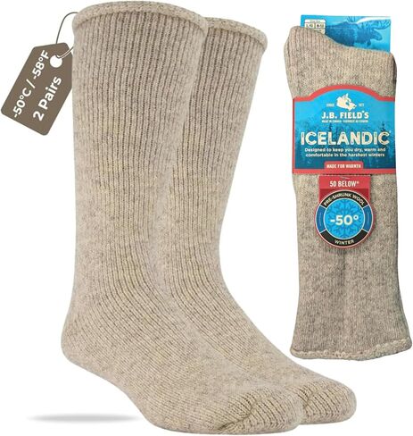 J.B. Field's -50 Below Icelandic Wool Socks for Extreme Cold Winter Weather, Thermal Socks for Women and Men, (Large) in Kuwait
