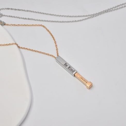 Be Kind Of A B Necklaces For Women, To Best Friends Sorority Sisters Inspirational Square Tubes Pendant With Hidden Message Stainless Steel Band Friendship Gift Jewelry in Kuwait