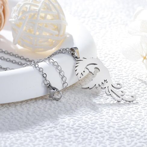 Fullrainbow phoenix pendant necklace Stainless steel Sliver Jewelry for Women phoenix necklace phoenix jewelry for women in Saudi Arabia