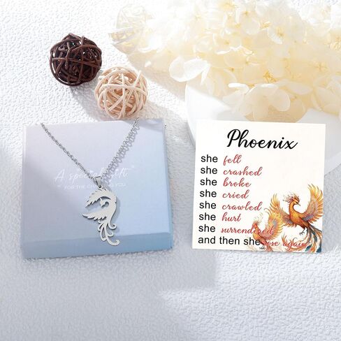Fullrainbow phoenix pendant necklace Stainless steel Sliver Jewelry for Women phoenix necklace phoenix jewelry for women in Saudi Arabia