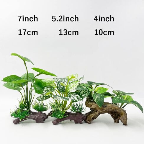 Smoothedo-Pets Fish Tank Decor Aquarium Decorations 5inch Mini Tree Ornaments Betta Silk Leaf pad Hammock Artifical Driftwood Cave Goldfish Bowl Accessories (Type-F) in Saudi Arabia