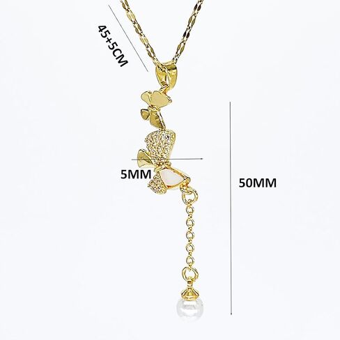Necklaces For Women, Crafted In 18K Gold Plated Titanium Steel And Zircon, Gifts For Moms, Aunt, Grandma, Ladies for Christmas. in Saudi Arabia
