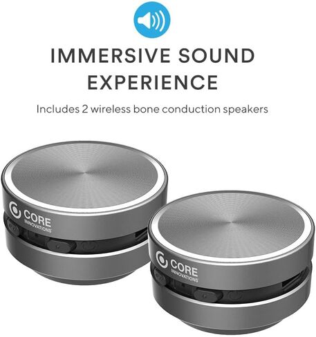 Core Innovations Home Theater Bundle with Projector, 120" Screen, and Two Mini Bluetooth Wireless Bone Conduction Instant Speakers, Sea Blue in Kuwait