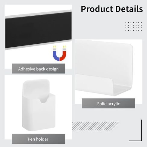 2 PCS Magnetic Book Shelves, Bookshelves for Whiteboard, Magnetic Shelf Metal Floating Book Shelves Rack for Office, Magnetic Book Display Shelf for School Classroom in Saudi Arabia