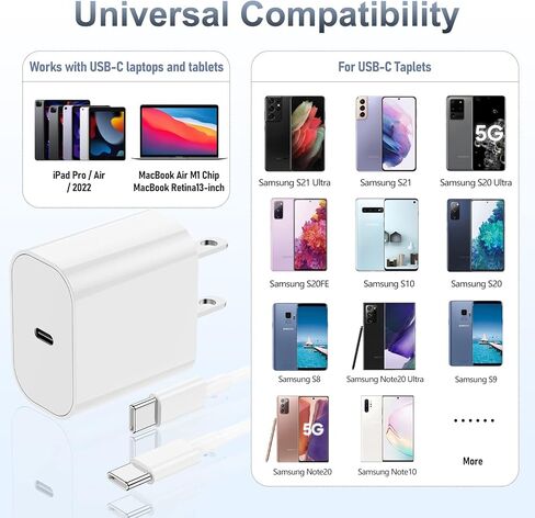 for iPhone 15 Fast Charger and 10ft Type C to C Cable Cord Long, 20W USB C Charging Block for Apple iPhone 15 Plus/15 Pro Max,iPad Pro 12.9/11 inch/4/3 th/Air/Mini,Wall Plug Power Adapter Cube Pink in Kuwait