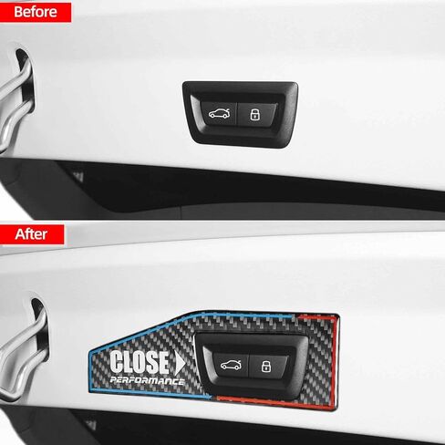 Betterhumz Carbon Fiber Car Rear Trunk Switch Button Sticker for BMW X1 E84 F48 X2 F39 X3 F25 G01 X4 F26 G02 X5 E70 F15 X6 E71 F16 Electric Tailgate Reminder Trim Accessories (Style B) in Kuwait