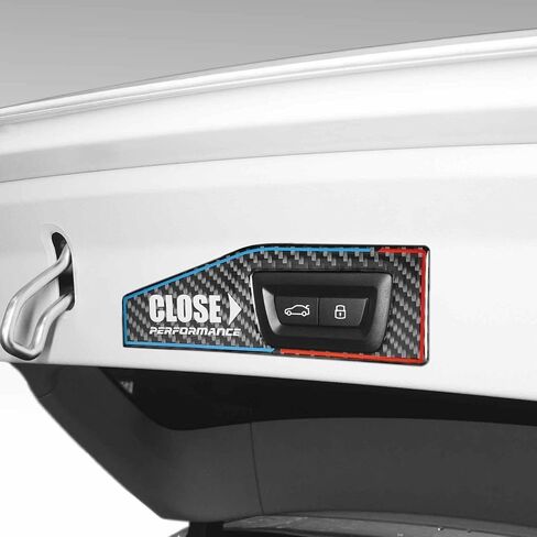 Betterhumz Carbon Fiber Car Rear Trunk Switch Button Sticker for BMW X1 E84 F48 X2 F39 X3 F25 G01 X4 F26 G02 X5 E70 F15 X6 E71 F16 Electric Tailgate Reminder Trim Accessories (Style B) in Kuwait