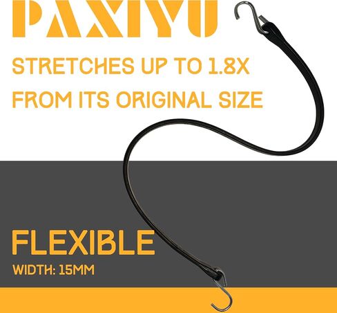 Heavy-Duty Outdoor Rubber Bungee Cords with Hooks, Assorted Sizes (9", 15", 21", 31"), EPDM Rubber Straps for Securing Tarps, Covers, Canvases, Vehicles, and Cargo – Weatherproof, 10 Pack in Saudi Arabia