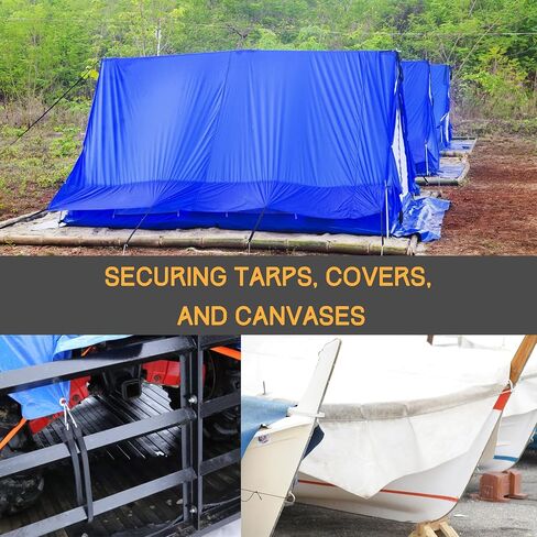 Heavy-Duty Outdoor Rubber Bungee Cords with Hooks, Assorted Sizes (9", 15", 21", 31"), EPDM Rubber Straps for Securing Tarps, Covers, Canvases, Vehicles, and Cargo – Weatherproof, 10 Pack in Saudi Arabia