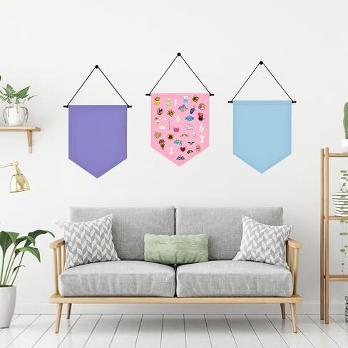 Wall Hanging Brooch Organizer Storage Board Colorful Enamel Pin Badge Canvas Display Banner Earrings Case Collection Holder 12.6x10in(Not Include Any Accessories) (Black) in Saudi Arabia
