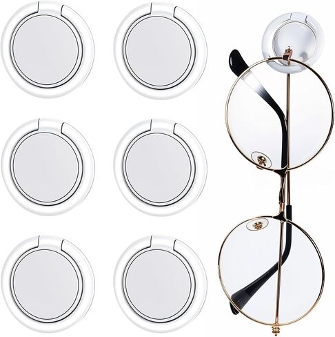 6 Pack Sunglasses Organizer Wall Mounted Sunglasses Holder Wall Hanging Glasses Organizer Sunglass Holder For Wall Adhesive Glasses Organizer Round Wall Mounted For Sunglasses Display(White) in Saudi Arabia