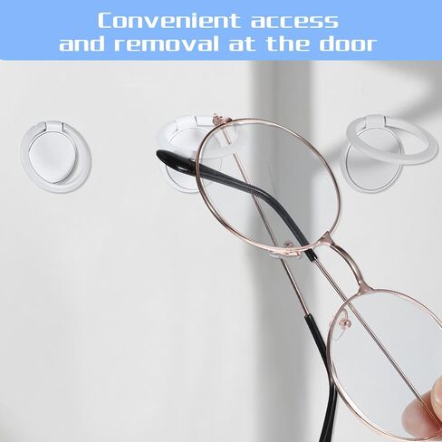 6 Pack Sunglasses Organizer Wall Mounted Sunglasses Holder Wall Hanging Glasses Organizer Sunglass Holder For Wall Adhesive Glasses Organizer Round Wall Mounted For Sunglasses Display(White) in Saudi Arabia
