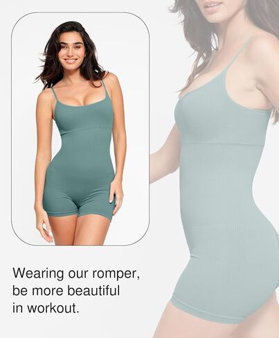 Popilush The Shapewear Jumpsuits for Women Sleeveless Adjustable Short Rompers Tummy Control Bodysuits Gym Yoga Fashion 2024 in Saudi Arabia