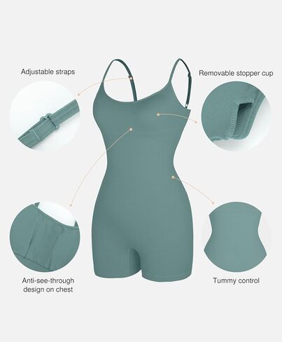 Popilush The Shapewear Jumpsuits for Women Sleeveless Adjustable Short Rompers Tummy Control Bodysuits Gym Yoga Fashion 2024 in Saudi Arabia