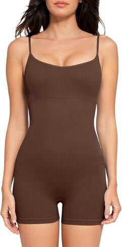 Popilush The Shapewear Jumpsuits for Women Sleeveless Adjustable Short Rompers Tummy Control Bodysuits Gym Yoga Fashion 2024 in Saudi Arabia