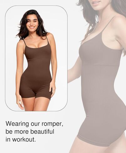 Popilush The Shapewear Jumpsuits for Women Sleeveless Adjustable Short Rompers Tummy Control Bodysuits Gym Yoga Fashion 2024 in Saudi Arabia
