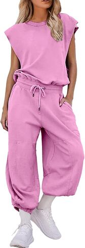 Oversized Wide leg Jumpsuit with Pockets One piece Outfits Open Back Overall Elastic Waist Workout Onesie Romper in Saudi Arabia