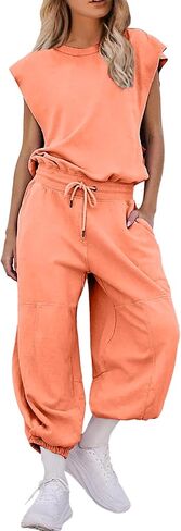 Oversized Wide leg Jumpsuit with Pockets One piece Outfits Open Back Overall Elastic Waist Workout Onesie Romper in Saudi Arabia