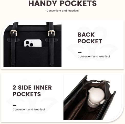 LOVEVOOK Laptop Bag for Women 15.6 inch Canvas Laptop Tote Bag, Large Capacity Work Bag with Clutch Purse, Computer Bag Office Business Briefcase, Casual Handbag for Travel College Teacher School in Kuwait