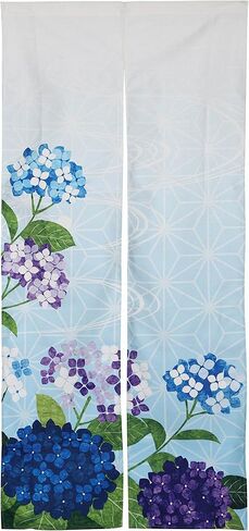 Noren Japanese Doorway Curtain for Wall Hanging with a Picture of Hydrangea Printed on it (pattern1) in Saudi Arabia