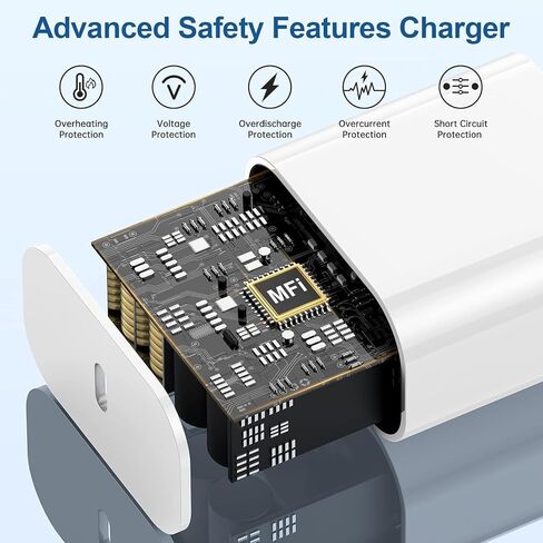 iPhone 16 15 Charger and 10ft Type C to C Cable Cord Long,20W USB C Fast Charging Block Wall Plug Power Adapter Cube for Apple iPhone 16 Pro Max/16/15 Plus/15 Pro/iPad Pro 12.9/11inch/Air 4/5th/Mini in Saudi Arabia