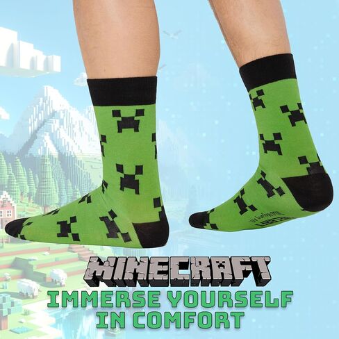 مجموعة جوارب رجالي من Minecraft مكونة من 5 جوارب لساق الساق للرجال والمراهقين - ملابس رياضية ناعمة قابلة للتنفس مقاس 7-10 هدايا له in Saudi Arabia