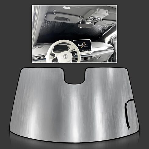 GalaxyAutoShield Custom Fit Windshield Sun Shade for 2021 2022 2023 2024 Volkswagen ID.4 ID4, Insulated Window Sunshade Privacy Accessories Blockout UV Reflector Protection - Made in USA in Kuwait