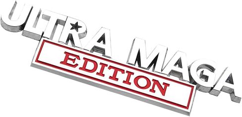 شعارات سيارة BELOMI Ultra MAGA Edition، ملصقات منقوشة بشارة معدنية ثلاثية الأبعاد، لاصق قوي خارجي لجسم السيارة، ملحقات زينة لسيارات الدفع الرباعي والشاحنات وسيدان (فضي/أسود) in Kuwait