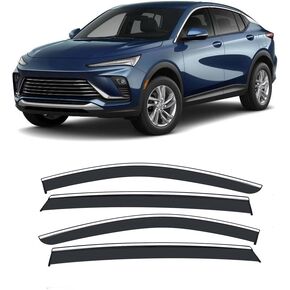 Vesul Compatible with Buick Envista 2024 Window Visor Window Wind Deflector Rain Guard Shield Cover Vent Visor with 304 Stainless Steel Trim Outside Mount Type