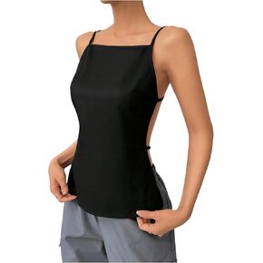 SHENHE Women's Open Back Spaghetti Strap Sexy Backless Strappy Camisole Tank Top