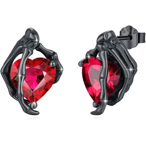 Skeleton Hand Earrings 925 Sterling Silver Skull Hand Stud Earrings Black Gothic Punk Earrings Skeleton Jewelry for Women Halloween Birthday