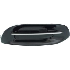 For Dodge Dart 2013 2014 2015 2016 Fog Light Cover Driver and Passenger Side | Pair | Gloss Black | w/Silver Molding | Plastic | Replacement For CH1038142, CH1039142 | 68163981AA, 615343893341