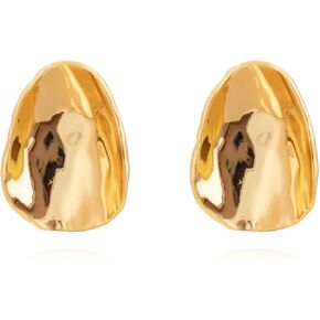 Milan Chiva 14K Gold Statement Stud Earrings for Women Trendy Gold Plated Dainty Geometric Dangle Jewelry in Kuwait