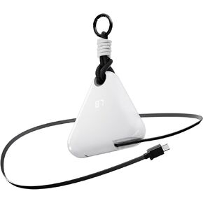Travel Portable Charger, Wearable Powerbank with Built-in 2.3ft Retractable Cable and Paracord Carabiner, 10000 mAh Power Bank Fast Charging Battery Pack (Stellar Gray Glare, USB-C)