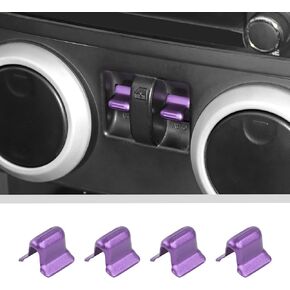 JWWY Center Console Window Control Switch Knob Protection Cover Trim Compatible with 2007-2011 Jeep Wrangler JK Interior Accessories Aluminum Alloy 4PCS Purple