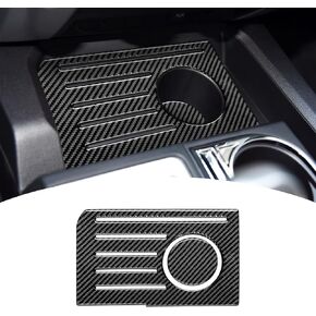 Bilisin Carbon Fiber Decoration Compatible with Toyota Center Console Cup Holder Panel Cover Trim Interior Accessories for Toyota Tundra 2014 2015 2016 2017 2018(2Pcs Blue)