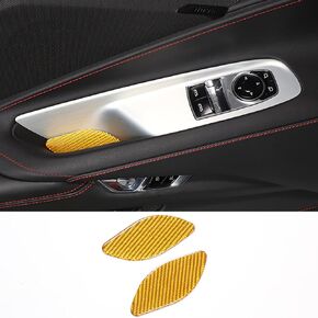 CHEAYAR Soft Real Carbon Fiber Car Door Storage Box Mad Cushion Trim Cover Compatible with Corvette C8 Stingray Z06 Z51 2020 2021 2022 2023 Interior Decoration Accessories (Red)