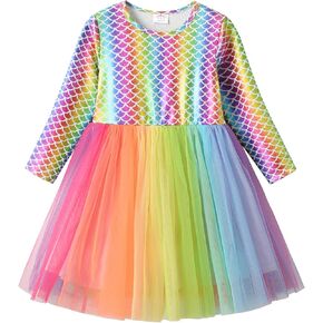 DXTON Toddler Girls Dresses Tutu Winter Long Sleeve Tutu Dress Party Outfits LH4202