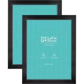 LaVie Home 12x18 Picture Frames (2 Pack, Black), Simple Designed Frame for Pictures 11x17 with Mat, Horizontal and Vertical Formats for Wall Mounting, Ideal for Home Decor and Office Decor
