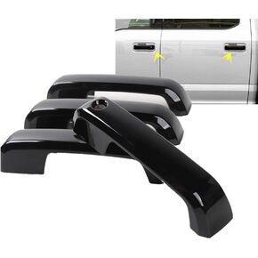 Gloss Black Handle Cover Covers Compatible with Ford 2015-2019 F-150/2017-2019 F-250 + F-350 Superduty (Gloss Black-w/Smart Keyless)