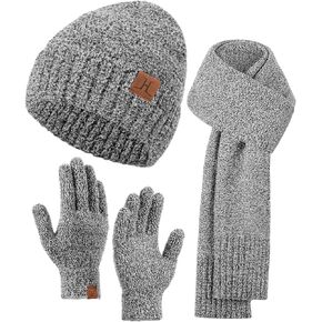 Hat Scarf And Gloves For Women, Winter Hats Womens Beanie Scarf Cold Weather Touchscreen Gloves Gift Set, Fall Accessories