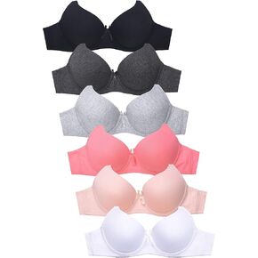 DailyWear Womens Everyday 6 Pack of Bras (4450P, 36C)