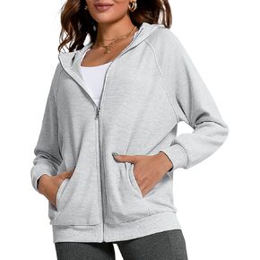 Zip Up Hoodie Women - Oversized Zip Up Hoodie for Women, Long Sleeve Knit Jacket Shirts, Oversized Hoodies Jackets