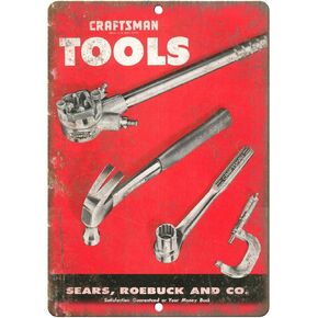 Craftsman Tools 12x16 Inch Metal Tin Wall Decor Home Bar Tin Sign Decor