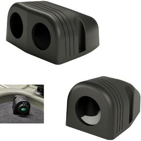 2 Pack Under Dash Mount Panel Tent Type Case Cover 2 Hole Socket Adapter for RV USB Outlet Panel Car Phone Charger USB Cigarette Lighter Socket Trailer Camper Boat Tractor Kayak Pickup Topper