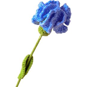 Crochet Flowers,1 Pcs Knitted Artificial Wool Carnation for Wedding Bouquet Birthday Party Anniversary (Purple) in Kuwait