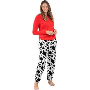Leveret Womens Cotton Top & Fleece Pants 2 Piece Pajama Set (Size Small-X-Large)