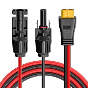Goupchn Solar Charge Cable XT60 Adapter to Solar Male Female Connector Extension Wire 12AWG 10ft for Battery Pack, Portable Power Station, Solar Generator