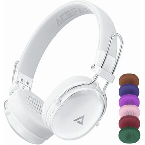 ACEFAST H7 Hybrid Active Noise Cancelling Headphones, Wireless Over Ear Headphones, Multi-Color Replaceable Ear Cups, 60H Playtime, Bluetooth 5.4, Deep Bass, Ultra-Light for Travel, Home, and Office