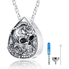 Urn Necklaces for Ashes 925 Sterling Silver Skull Keepsake Urn Pendant keepsake urn necklace Memorial cremation jewelry for ashes for Women